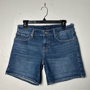 Lucky Brand The Roll Up Jean Shorts Womens Blue Denim Mid Rise Stretch NWT